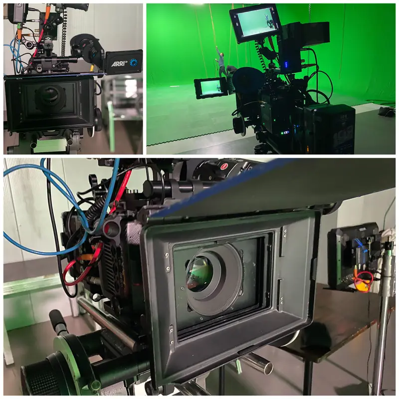 Camera setup on the green screen